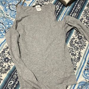 This is a grey long sleeve top with shoulders out !